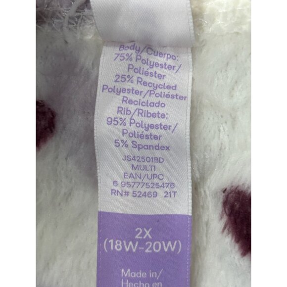 Joyspun Womens Plus Size White Purple Lounge Pants with Heart Print SZ XXL - Picture 6 of 9